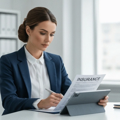 Modern woman reviewing insurance documents on a tablet, symbolizing informed decision-making